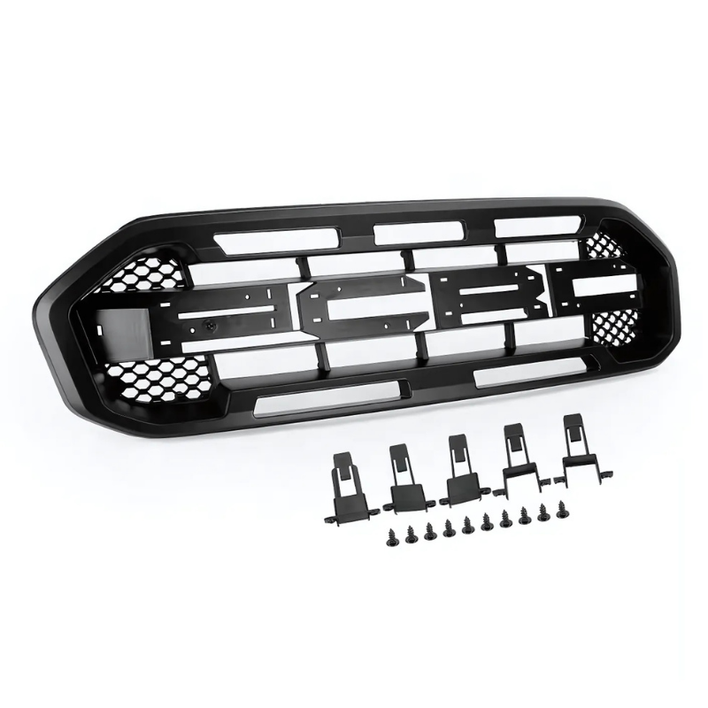 Aftermarket Fit for Ford Ranger Raptor Grille 2018-2020 Black Front Bumper Replacement