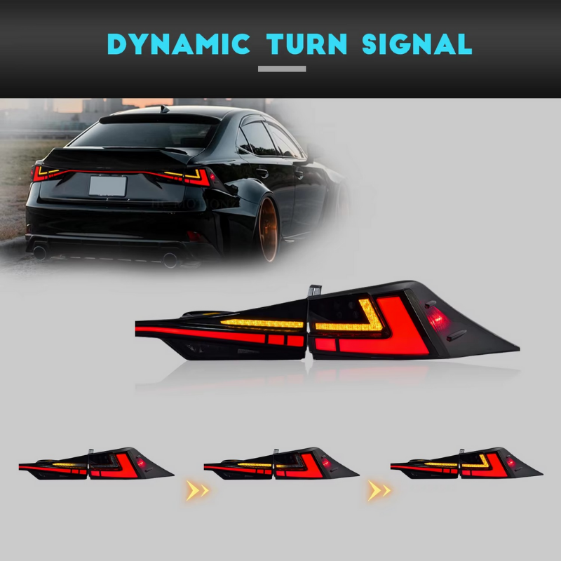 HCMOTIONZ Factory New LED Tail Lights Start up Animation DRL for Lexus IS 200t F IS250 300 350 300h Rear Lights 2014-2020