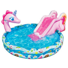 Load image into Gallery viewer, Banzai Spray &#39;N Splash Unicorn Inflatable Water Slide and Pool, 78 in. x 60 in. x 32.5 in.