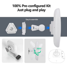 Load image into Gallery viewer, USA Stock KuWFi Outdoor 10KM Wireless Bridge IP65 Waterproof 17dBi Antenna PoE&amp;DC Power Wifi Bridge for Industrial Monitoring