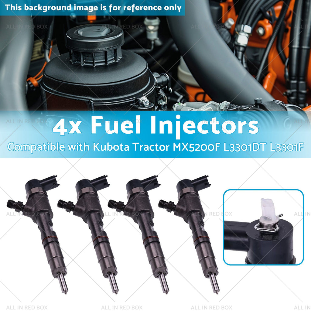 4x Fuel Injectors Suitable for Kubota Tractor MX5200F L3301DT L3301F 0445110775-2