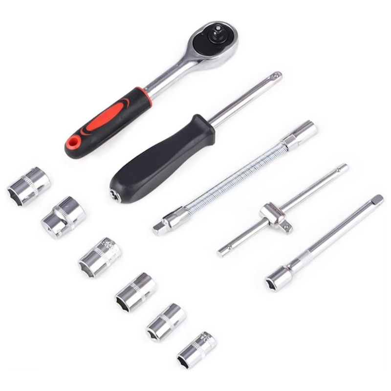 46-Piece Auto Repair Tool Set Quick Small Fly Ratchet Screwdriver Combination with Hard Case Plastic Hand Tool Kit