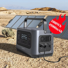 Load image into Gallery viewer, PISEN 1000W Home Backup Solar Power Generator 540Wh LiFePO4 Battery 800W AC Input MPPT Controller Portable Power Station