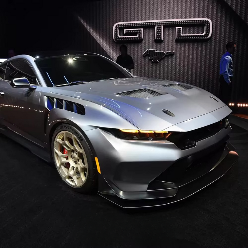 (USA Warehouse Stock) for Ford Mustang 2024 7th Gen S650 Muscle Pony Car GD Style Carbon Fiber Hood