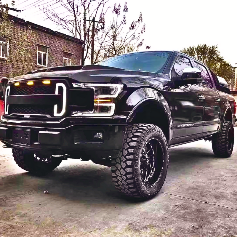 Gobison Pickup Accessories Raptor Bodykit Front Bumper Grille With DRL Light for FORD F150 2018 2019 2020 Car Grille