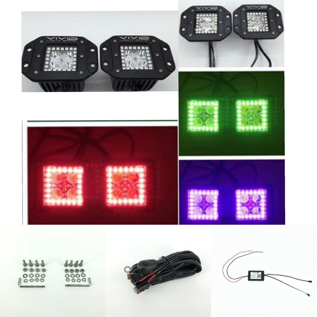 3.2" 20W LED Flush Mount Pods Halo With Bluetooth Remote Control-0