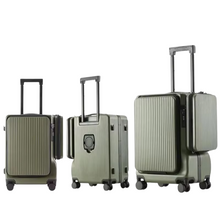 Load image into Gallery viewer, Multifunction Front Open Suitcase for 20 Inch Boarding Luggage Cosmetic Bag With USB Charging and Cup Holder