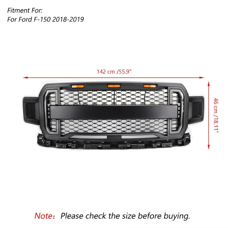 Gobison Pickup Accessories Raptor Bodykit Front Bumper Grille With DRL Light for FORD F150 2018 2019 2020 Car Grille