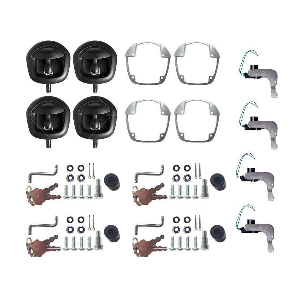 4x Power Operated Whale Tail T-Handle Folding Lock Suitable For Trailer Canopy Black DC 12V-0
