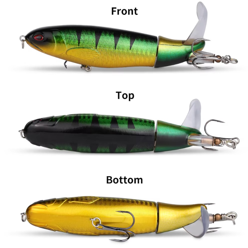 5pcs/set 13g 10cm Top Water Pencil Fishing Lure Hard Bait With Floating Rotating Tail for Bass Trout Freshwater Saltwater