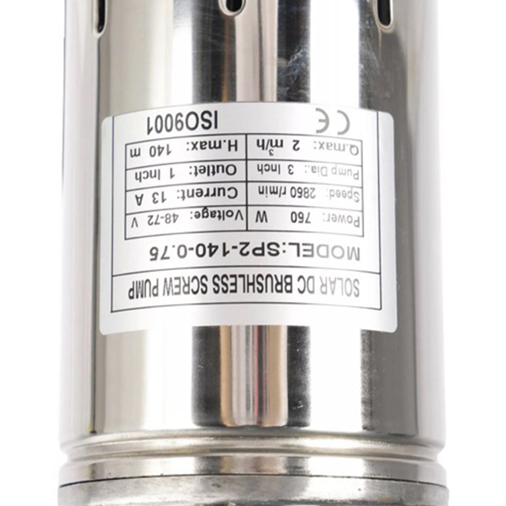 3in 48V 750W Solar Bore Pump Screw MPPT Submersible Deep Well Pump 140M-3