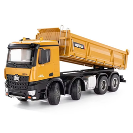 HUINA 1536 RC Car Remote Control Toys 1/14 Large Dump Truck Alloy RC Engineering Truck 8-Wheels Heavy-Duty Vehicle Cargo Model
