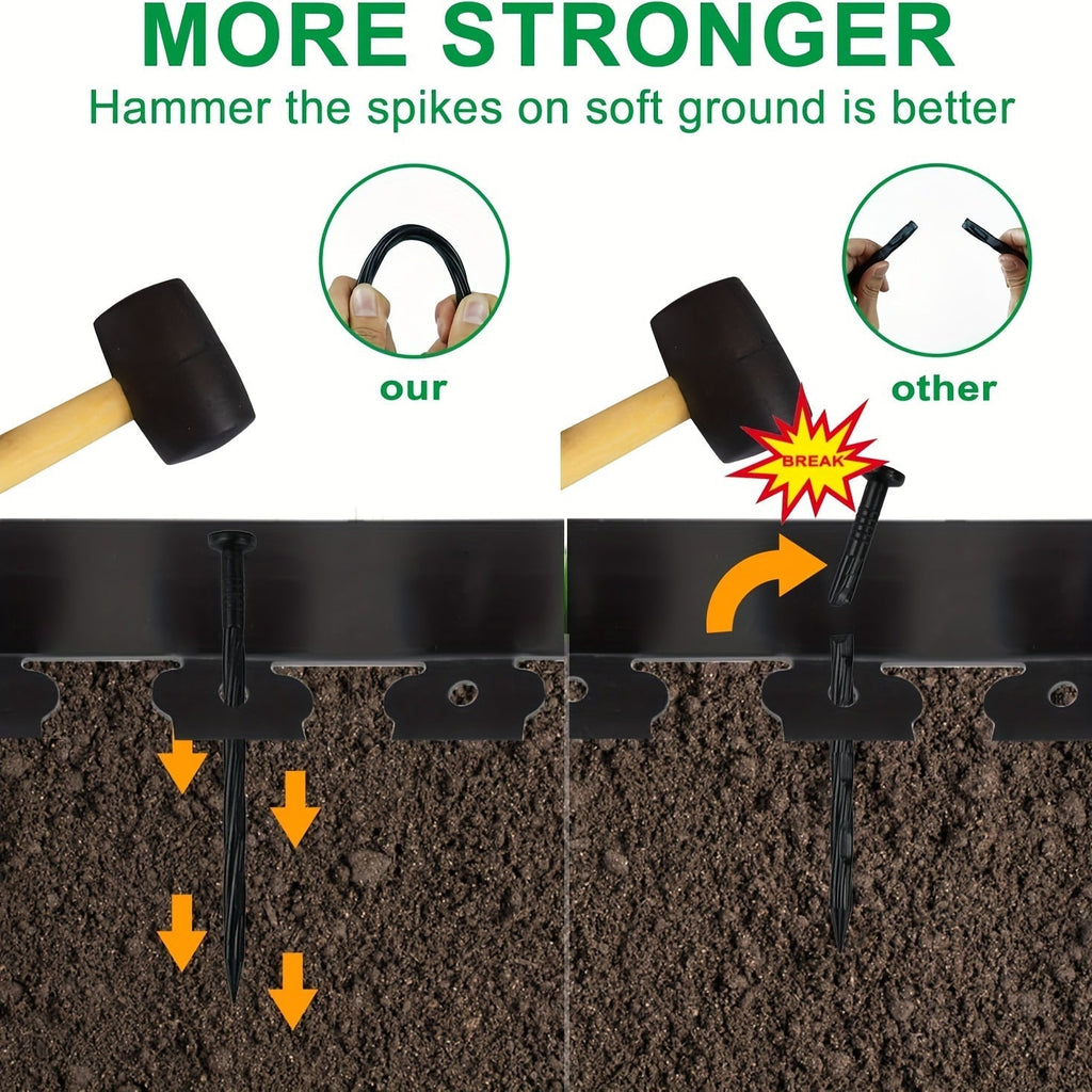 Garden Edging Kit with Nails Black-3