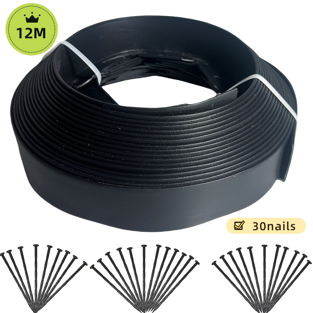 Garden Edging Kit with Nails Black-2