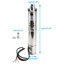 Load image into Gallery viewer, 3in 48V 750W Solar Bore Pump Screw MPPT Submersible Deep Well Pump 140M-1