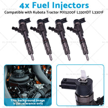 Load image into Gallery viewer, 4x Fuel Injectors Suitable for Kubota Tractor MX5200F L3301DT L3301F 0445110775-3