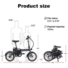 Load image into Gallery viewer, Lightweight E Bike 48V 7.8Ah 250W Folding Bicicleta Electrica 14&quot; Fast Portable Electric Bike