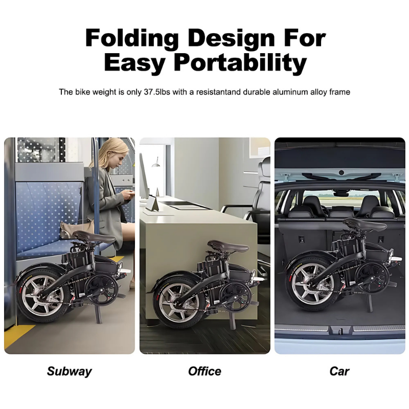 Lightweight E Bike 48V 7.8Ah 250W Folding Bicicleta Electrica 14" Fast Portable Electric Bike