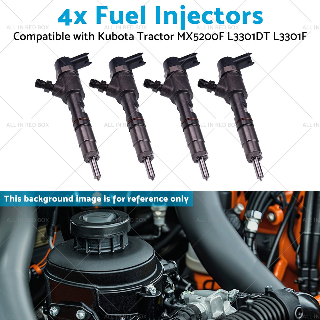 4x Fuel Injectors Suitable for Kubota Tractor MX5200F L3301DT L3301F 0445110775-4