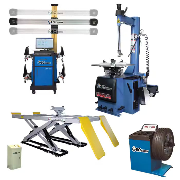 Complete Garage Car Repair Equipment Set – Tyre Changer, Wheel Balancer, Car Lifter, Wheel Alignment & Air Compressor