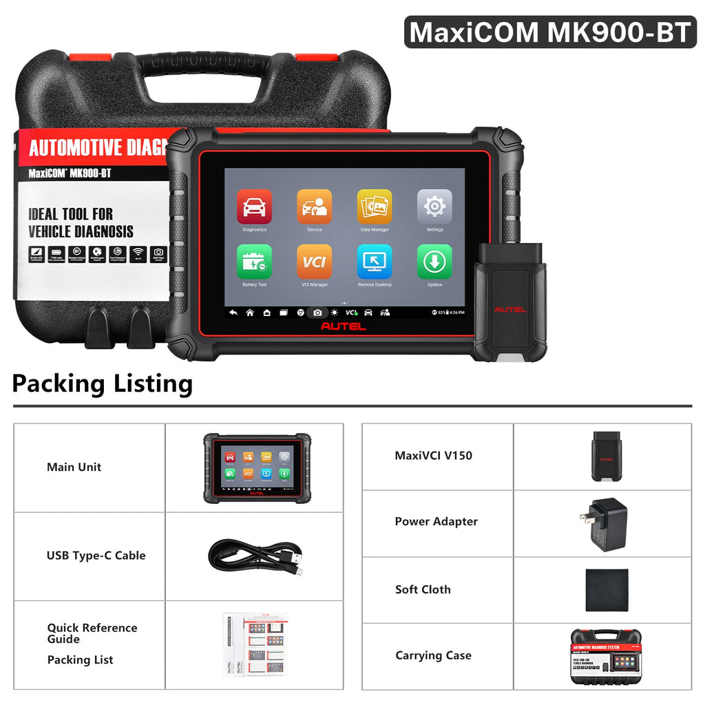 Autel MaxiCOM MK900BT Car Diagnostic Tool Altar MK808 MK808S MK808BT PRO MK 808 900 BT Professional Engine Analyzer OBD2 Scanner