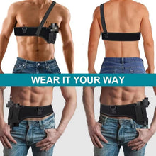 Load image into Gallery viewer, Outdoor Elastic Breathable Neoprene MOLLE Hidden Chest Holster | Quick-Release Tactical Hunting &amp; Hiking Holster | Lightweight Universal Fit