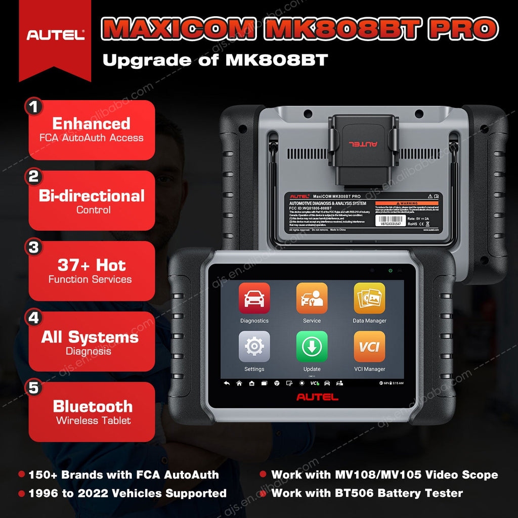 Autel MaxiCom MK808BT Pro Bidirectional Control Automotive OBD2 Scanner Diagnostic Tool Upgraded of Altar MK808S MK808BT MX808S