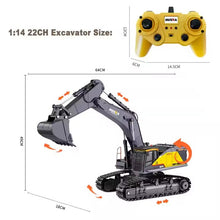 Load image into Gallery viewer, 1/14 Scale Metal RC Excavator, 22 Channel with Lights Sounds Upgrade Full Functional Construction Vehicles RC Truck Toys