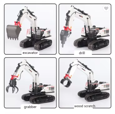 HOT 1/14 HUINA 1594 RC TRUCK CAR Metal Excavator Truck Car Model Remote Control Light Battery Sound Outdoor Toys for Boys Gift