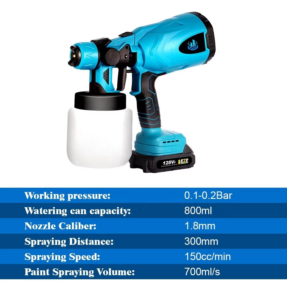 800ml 800W Cordless Electric Paint Sprayer Spray Gun Airbrush Nozzle Plastic Adjustable Car Spraying for Makita 18V Battery