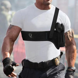 Outdoor Elastic Breathable Neoprene MOLLE Hidden Chest Holster | Quick-Release Tactical Hunting & Hiking Holster | Lightweight Universal Fit