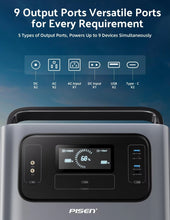 Load image into Gallery viewer, PISEN 1000W Portable Solar Power Station – 540Wh LiFePO4 Battery, Pure Sine Wave Inverter, MPPT Controller, Home Backup &amp; Camping Generator