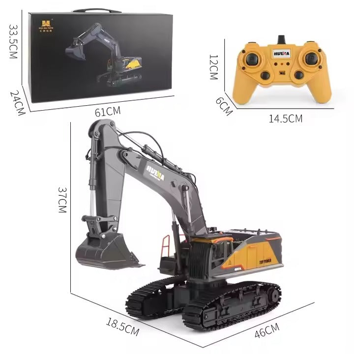 1/14 Scale Metal RC Excavator, 22 Channel with Lights Sounds Upgrade Full Functional Construction Vehicles RC Truck Toys