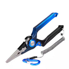 Load image into Gallery viewer, Titanium Fishing Pliers 7&quot; Split Ring Long Nose Tool – Aluminum Alloy, Braid Cutter, Saltwater &amp; Freshwater Use