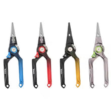 Load image into Gallery viewer, Titanium Fishing Pliers 7&quot; Split Ring Long Nose Tool – Aluminum Alloy, Braid Cutter, Saltwater &amp; Freshwater Use