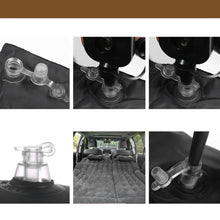 Load image into Gallery viewer, 2-in-1 Car Inflatable Mattress Soft PVC Flocking Travel Bed with Pump Black-4