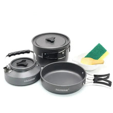 Load image into Gallery viewer, Portable Camping Cookware Set Outdoor Tableware Kit Black-0