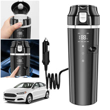 Load image into Gallery viewer, Smart Car Heating Mug with Digital LCD Display 500ML Stainless Steel Black-2