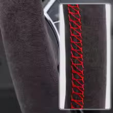 Load image into Gallery viewer, 37-38cm Universal Suede Car Steering Wheel Cover, DIY Hand Sewing, Black Soft Leather Braiding Cover For Auto Steering Wheel