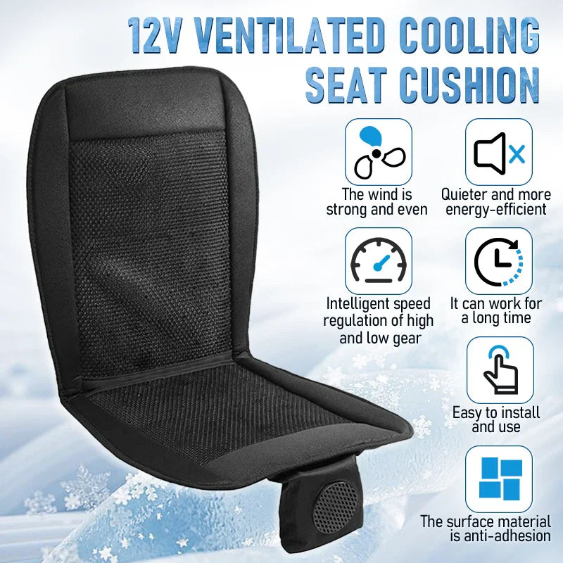 Spacer Car Cooling Seat Cushion–8-Fan Ventilation System Black-3