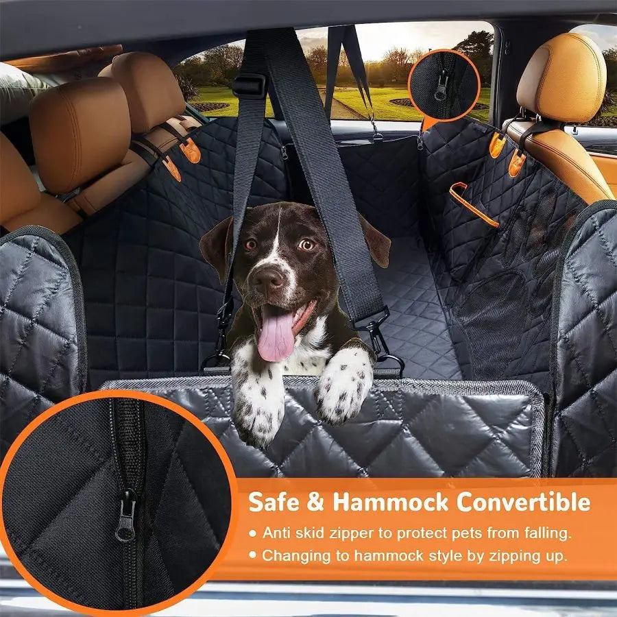Car Seat Cover for Back Seat Hammock Style with Mesh Window Grey-4