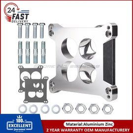 Edelbrock 2696 Carburetor Adapter Plate Four Hole Square-Bore to Square-Bore Adaptador 4 BBL Carb to Quadrajet Base Manifolds