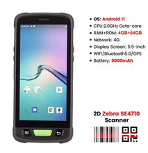Load image into Gallery viewer, Android Barcode Scanner PDA | 5.5&quot; Handheld, Android 11, 4G RAM, 64G ROM, 4G LTE, WiFi, Bluetooth, GPS, Camera, Portable Data Collector