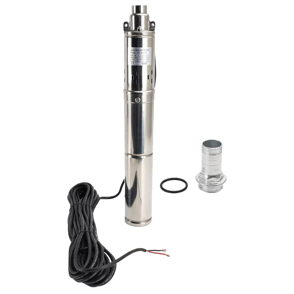 3in 48V 750W Deep Well Solar Submersible Bore Hole Water Pump With 15M Line-0