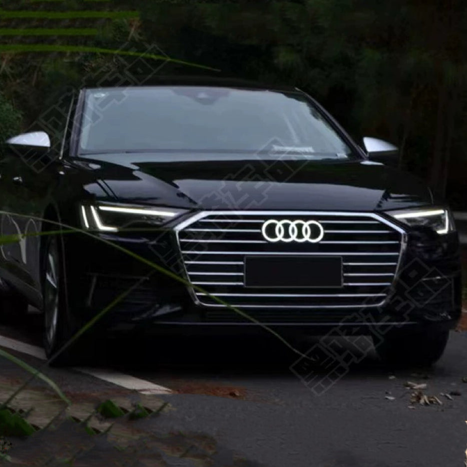 Highest quality crystal dynamic white Audi logo A4 A5 A6 A7 Q5 Q7 led front audi symbol light on the market with 2 years warranty-1