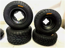 Load image into Gallery viewer, SunF Street Tires with DWT A5 Black Wheels - Complete Set | YFZ450, Raptor &amp; Banshee 350 ATV Kit