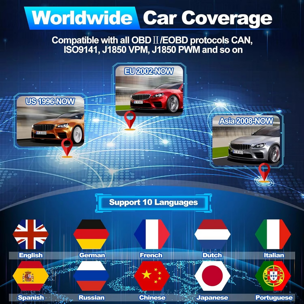 V519 OBD2 Car Fault Detector Scanner 12-Month Warranty Diagnostic Tool with Check Code Reader