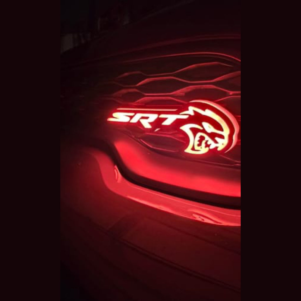 SRT Hellcat LED Logo – Multicolor RGB Illuminated Badge with Color Chasing LEDs,&  Multiple Color-Chasing Effects-2