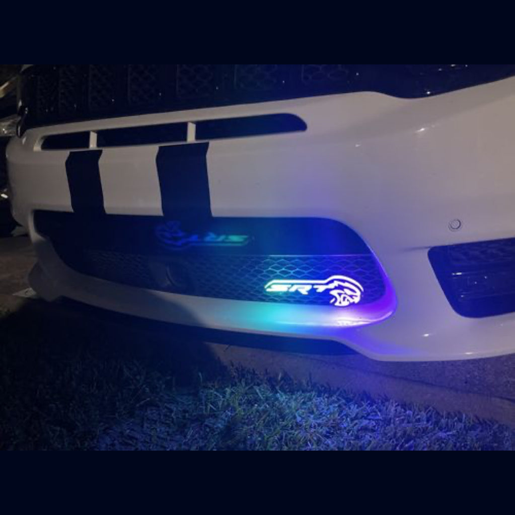 SRT Hellcat LED Logo – Multicolor RGB Illuminated Badge with Color Chasing LEDs,&  Multiple Color-Chasing Effects-4