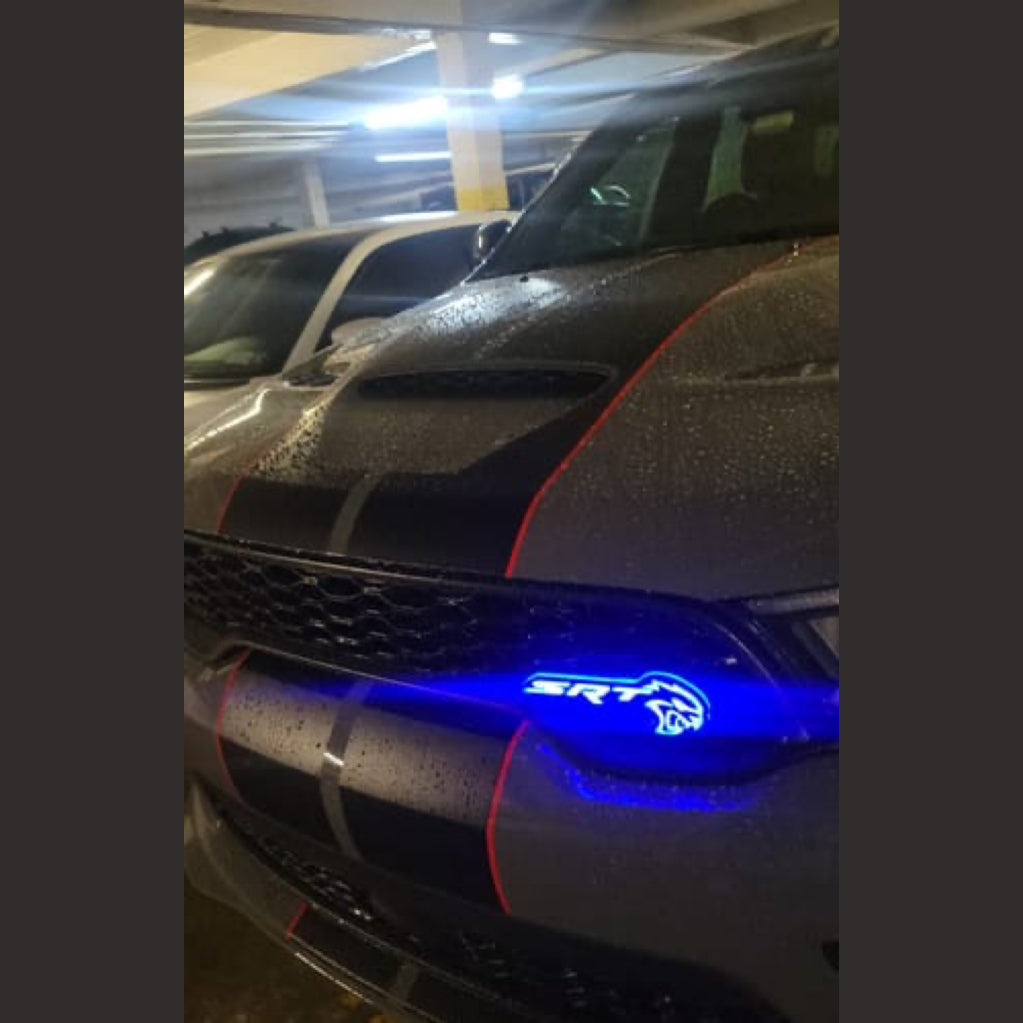 SRT Hellcat LED Logo – Multicolor RGB Illuminated Badge with Color Chasing LEDs,&  Multiple Color-Chasing Effects-3
